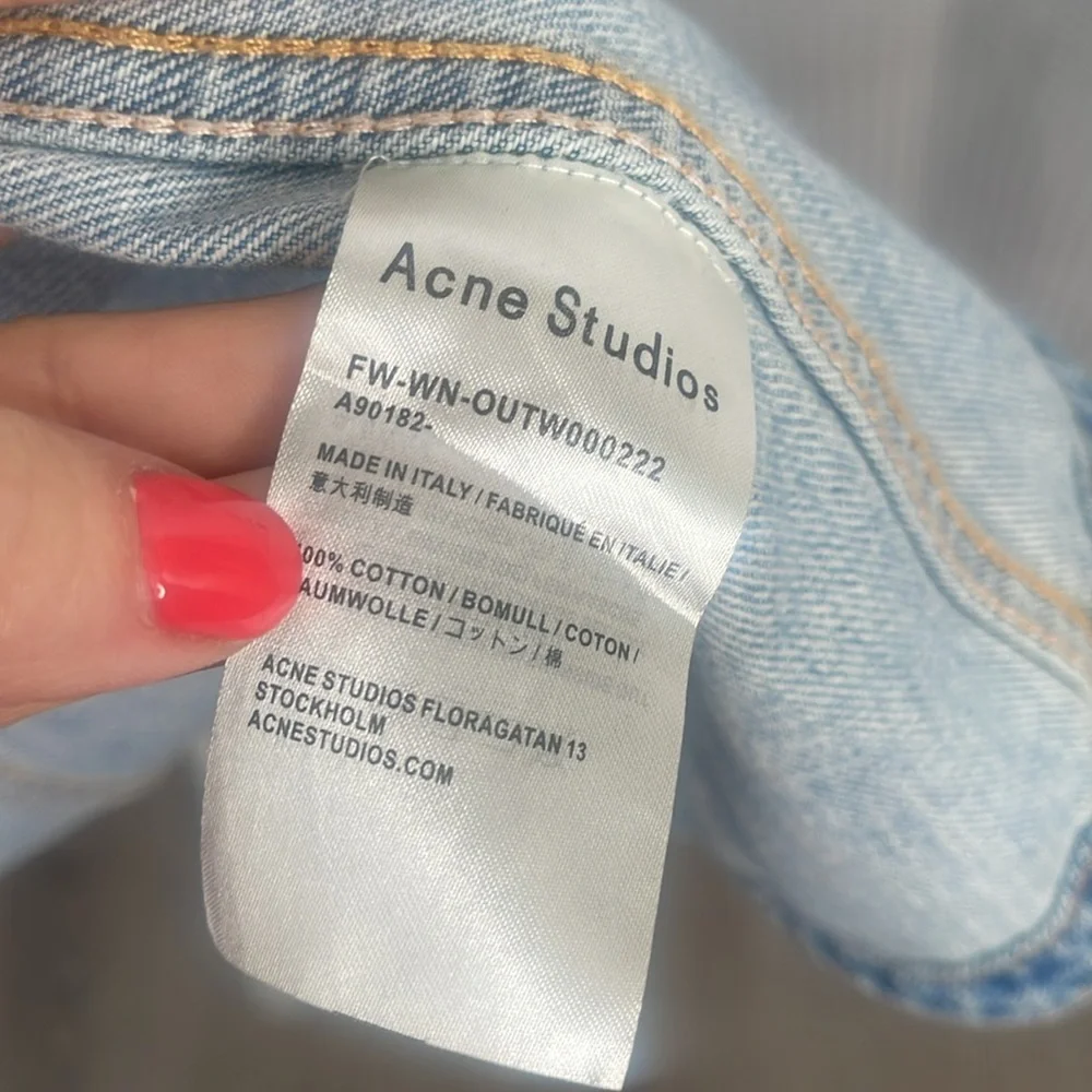 Acne Studios Vase Graphic Appliqué Denim Jacket Grant Levy-Lucero Art-to-Wear OS - Picture 12 of 16